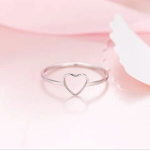 Minimalist Heart SILVER Ring Size 10 with GIFT BAG